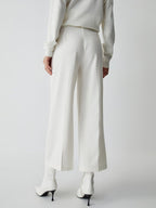 Semi-Sheer Wide Leg Culotte Pants