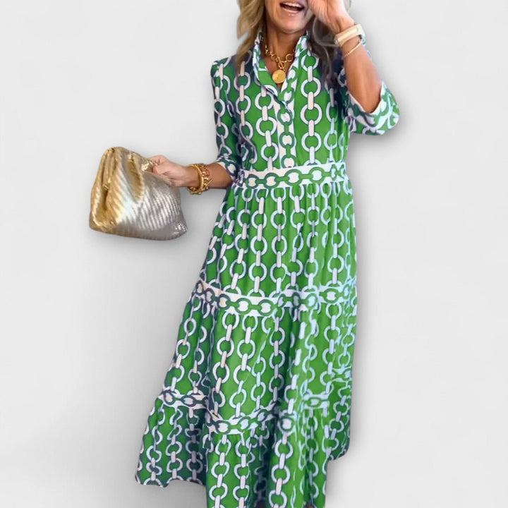Seraphine | Collared shirt maxi layered dress