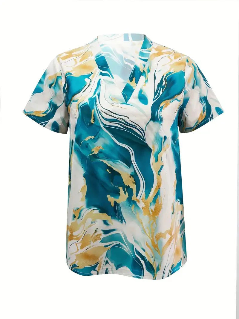 XYRIEL | STYLISH MARBLE PRINT BLOUSE